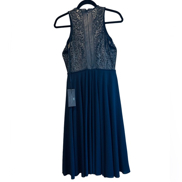 CATHERINE DEANE**Navy Leather Lace Midi Dress**US 6 $598 - Picture 5 of 8